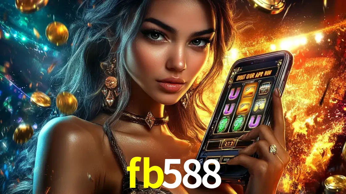 Mulher elegante mostrando um jogo de caça-níqueis em seu smartphone, destacando a experiência de cassino móvel oferecida pelo aplicativo fb588.